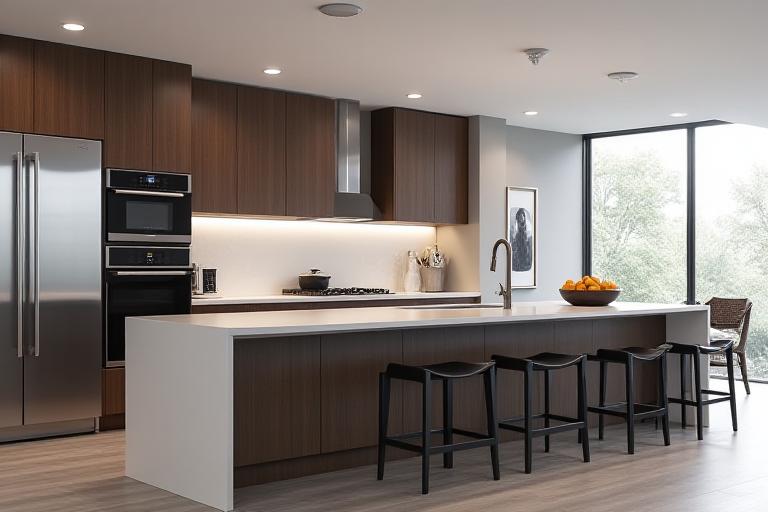 Kuhinja po meri sa modernim aparatima i ostrvom